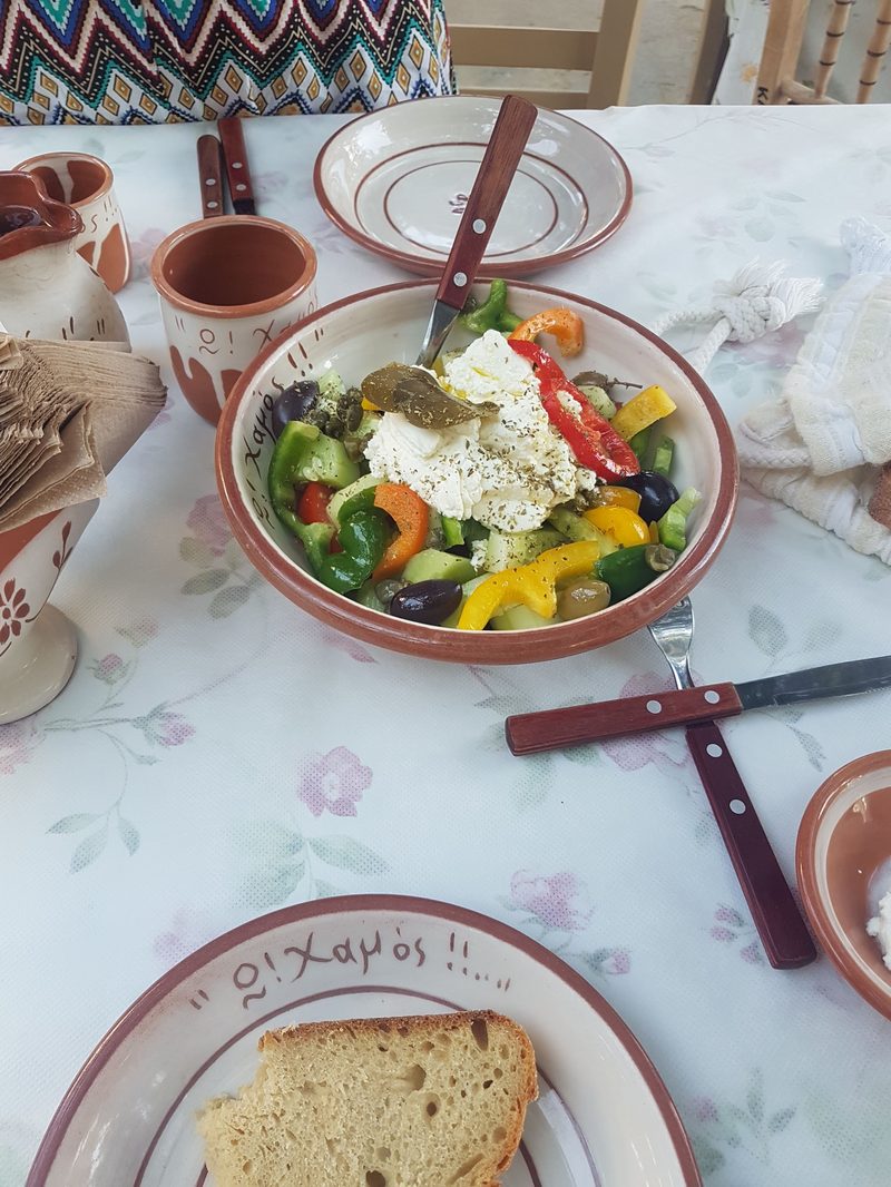 Eating at O Hamos in Milos