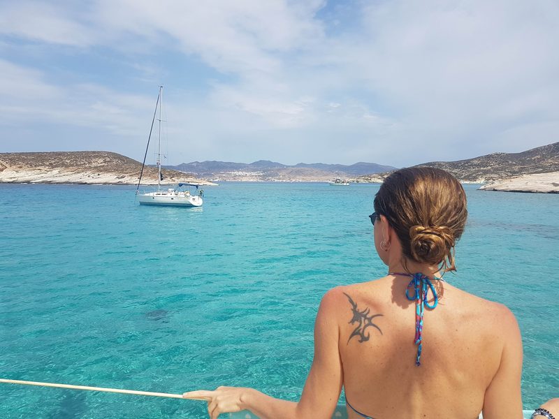 Nice view on a boat trip in Milos