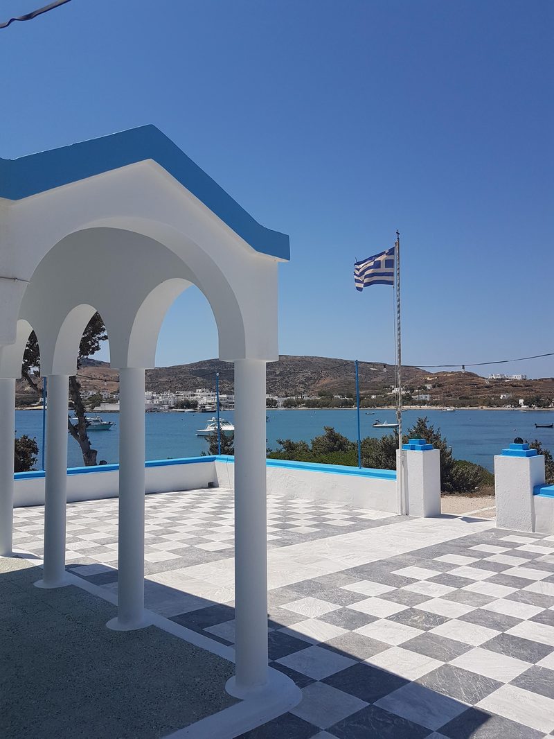 View from a church in Milos, Greece