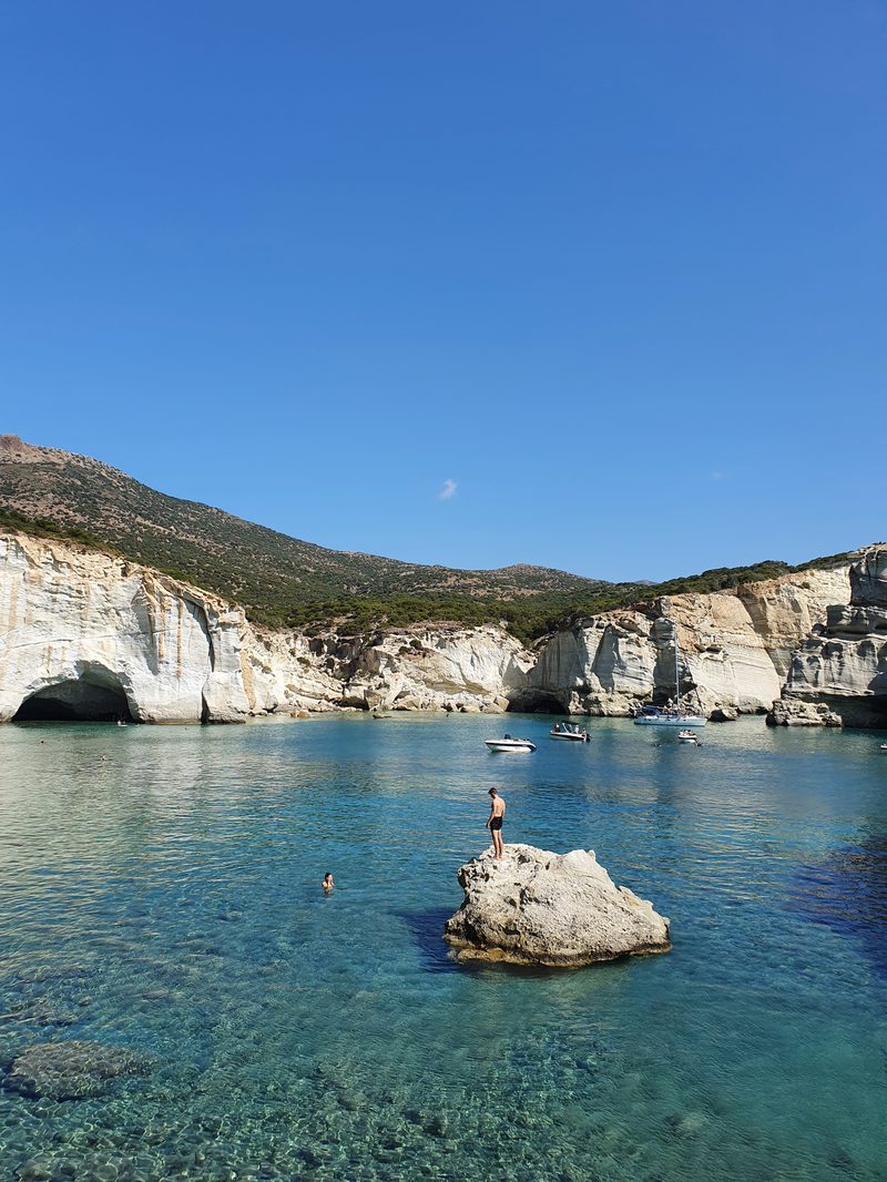 Swimming at Kleftiko Bay, Milos