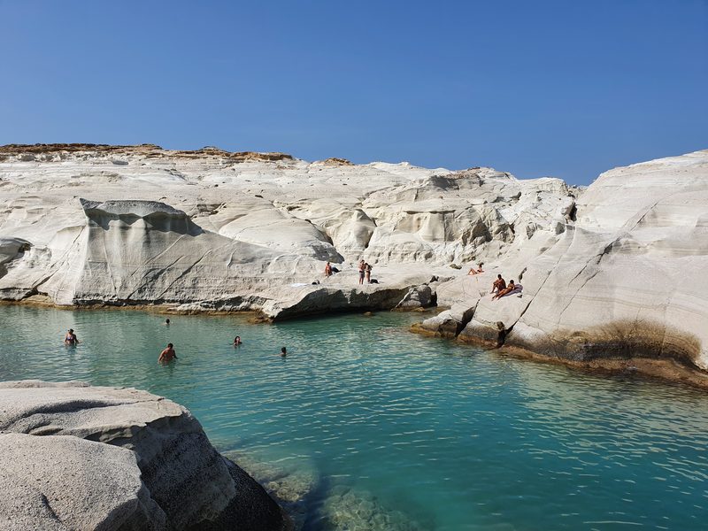 Sarakiniko is one of the most famous beaches in Milos, but there are dozens more!