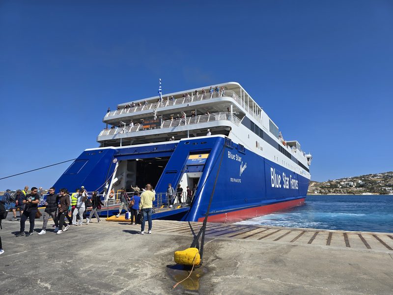A Blue Star Ferries vessel in Paros