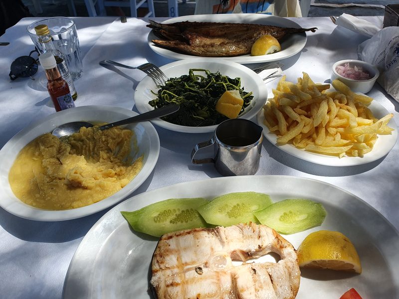 A meal in Paros, where we thought the food was better than on Milos