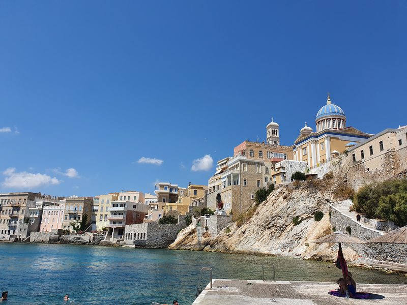 The elegant buildings of Syros are completely different to Milos