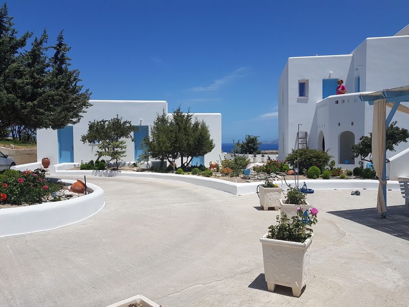 An apartment complex in Milos in the Cyclades style