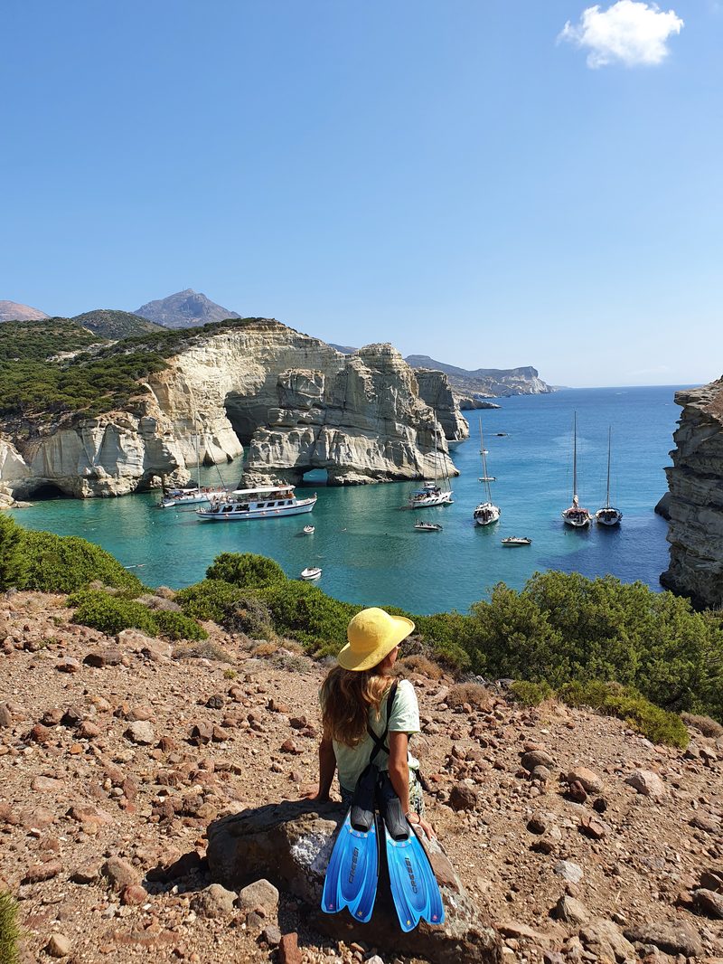Milos has better swimming spots than Santorini