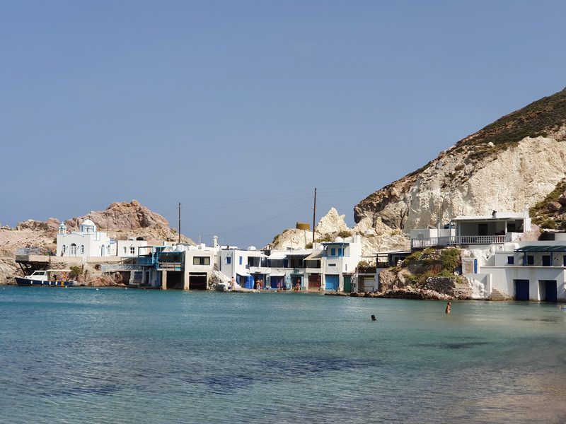 Milos has way better swimming spots than Santorini