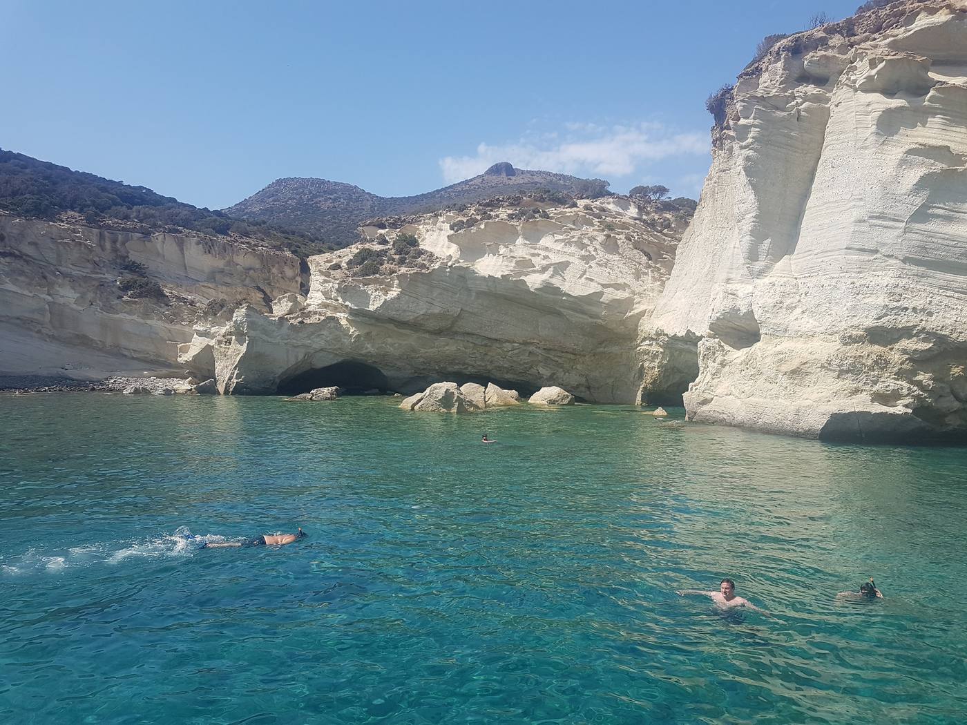The clear water and sea caves along the Kleftiko coast on the southwest of Milos